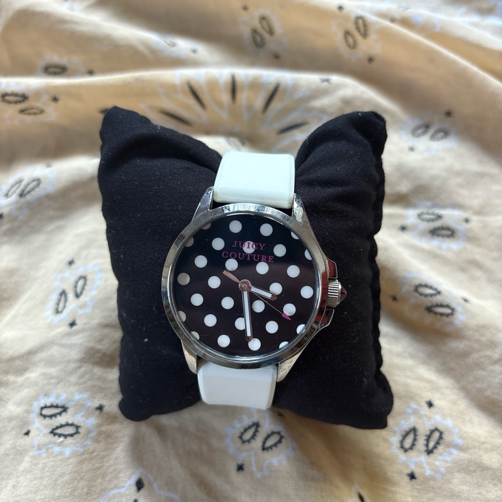 Juicy Couture Black and White Polka Dot Watch